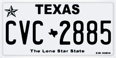TX license plate CVC2885