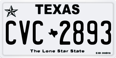 TX license plate CVC2893
