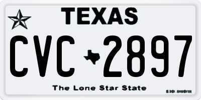 TX license plate CVC2897