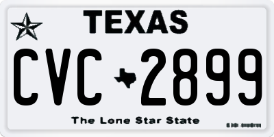 TX license plate CVC2899