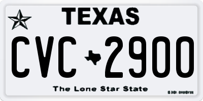 TX license plate CVC2900