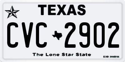 TX license plate CVC2902