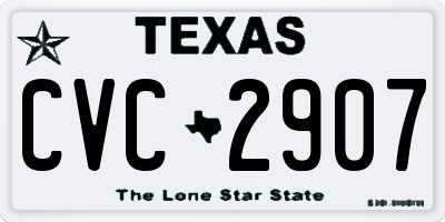 TX license plate CVC2907