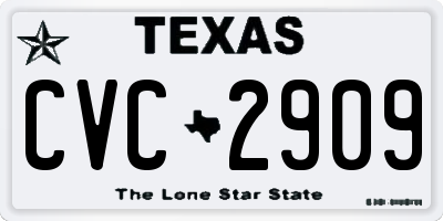 TX license plate CVC2909