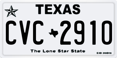 TX license plate CVC2910