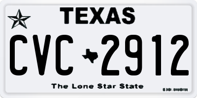 TX license plate CVC2912