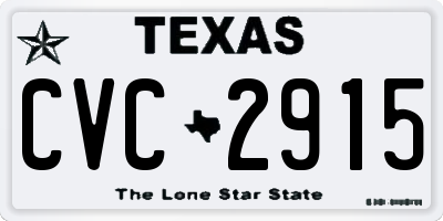 TX license plate CVC2915