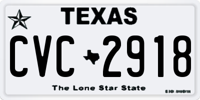 TX license plate CVC2918