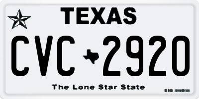 TX license plate CVC2920