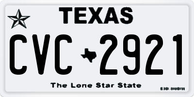 TX license plate CVC2921