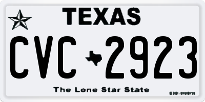 TX license plate CVC2923