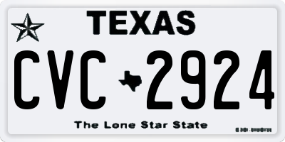 TX license plate CVC2924