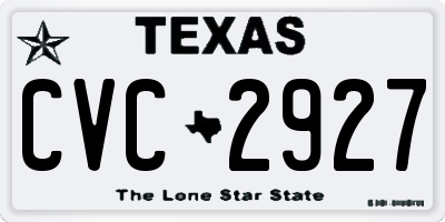 TX license plate CVC2927