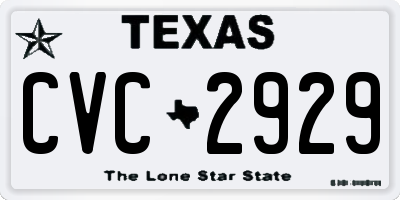TX license plate CVC2929