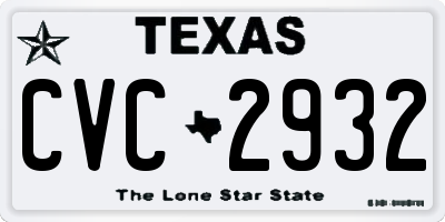 TX license plate CVC2932