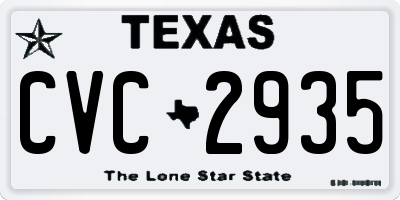TX license plate CVC2935