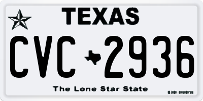 TX license plate CVC2936