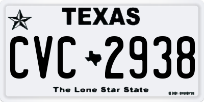 TX license plate CVC2938