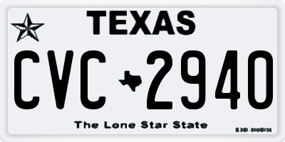 TX license plate CVC2940
