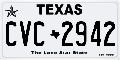 TX license plate CVC2942