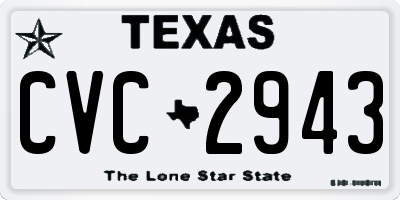 TX license plate CVC2943