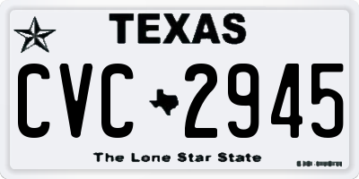TX license plate CVC2945