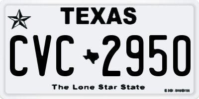 TX license plate CVC2950
