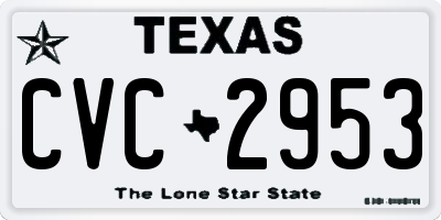 TX license plate CVC2953