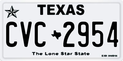 TX license plate CVC2954