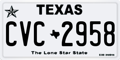 TX license plate CVC2958