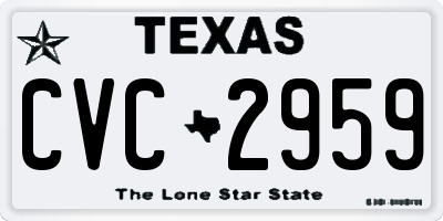 TX license plate CVC2959