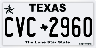 TX license plate CVC2960