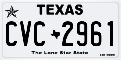 TX license plate CVC2961