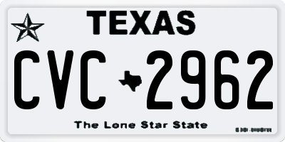 TX license plate CVC2962
