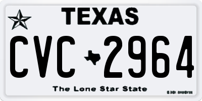 TX license plate CVC2964
