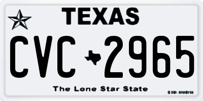 TX license plate CVC2965