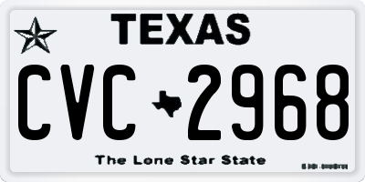 TX license plate CVC2968