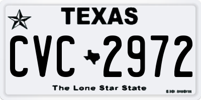 TX license plate CVC2972