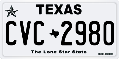 TX license plate CVC2980