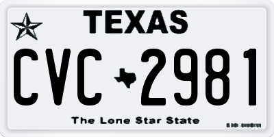 TX license plate CVC2981