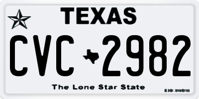 TX license plate CVC2982