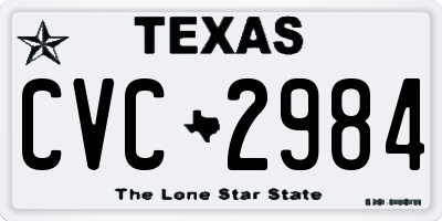 TX license plate CVC2984