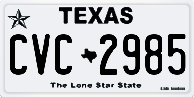 TX license plate CVC2985