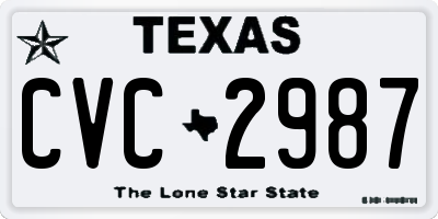 TX license plate CVC2987