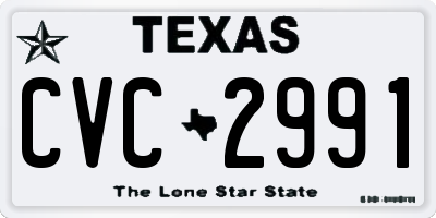 TX license plate CVC2991