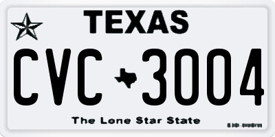 TX license plate CVC3004