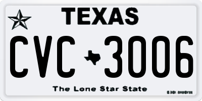 TX license plate CVC3006