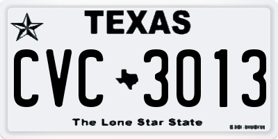 TX license plate CVC3013