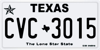 TX license plate CVC3015
