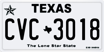 TX license plate CVC3018
